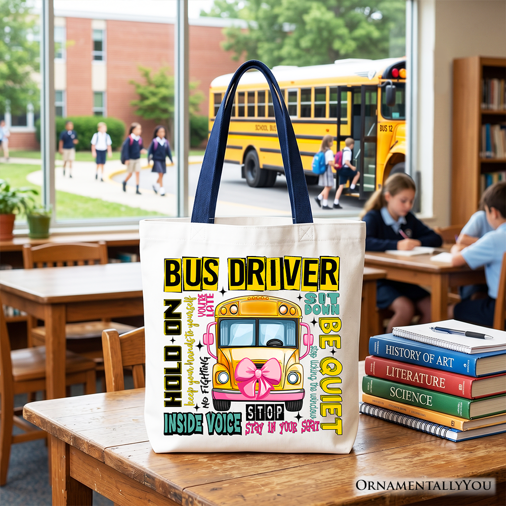 School Bus Driver Tote Bag, Funny Back to School Occupation Gift Shopper