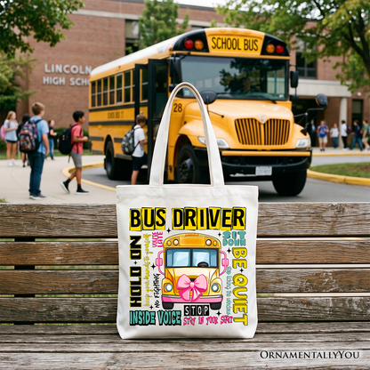 School Bus Driver Tote Bag, Funny Back to School Occupation Gift Shopper