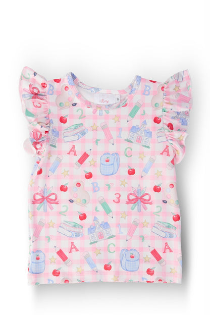 School Days S/S Ruffle Tee