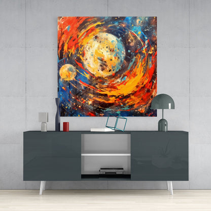Space Splash Glass Wall Art|| Designer's Collection