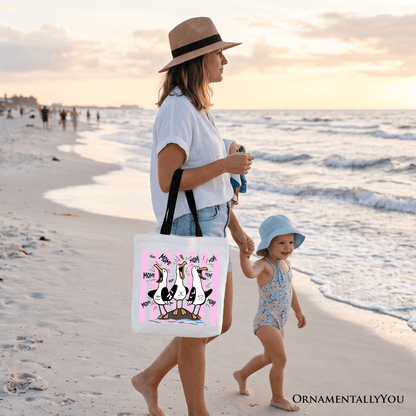 Seagull Mom Coquette Tote Bag, Funny Beach Gift Shopper for Mothers