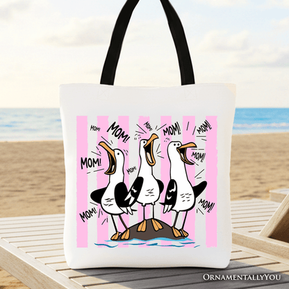 Seagull Mom Coquette Tote Bag, Funny Beach Gift Shopper for Mothers