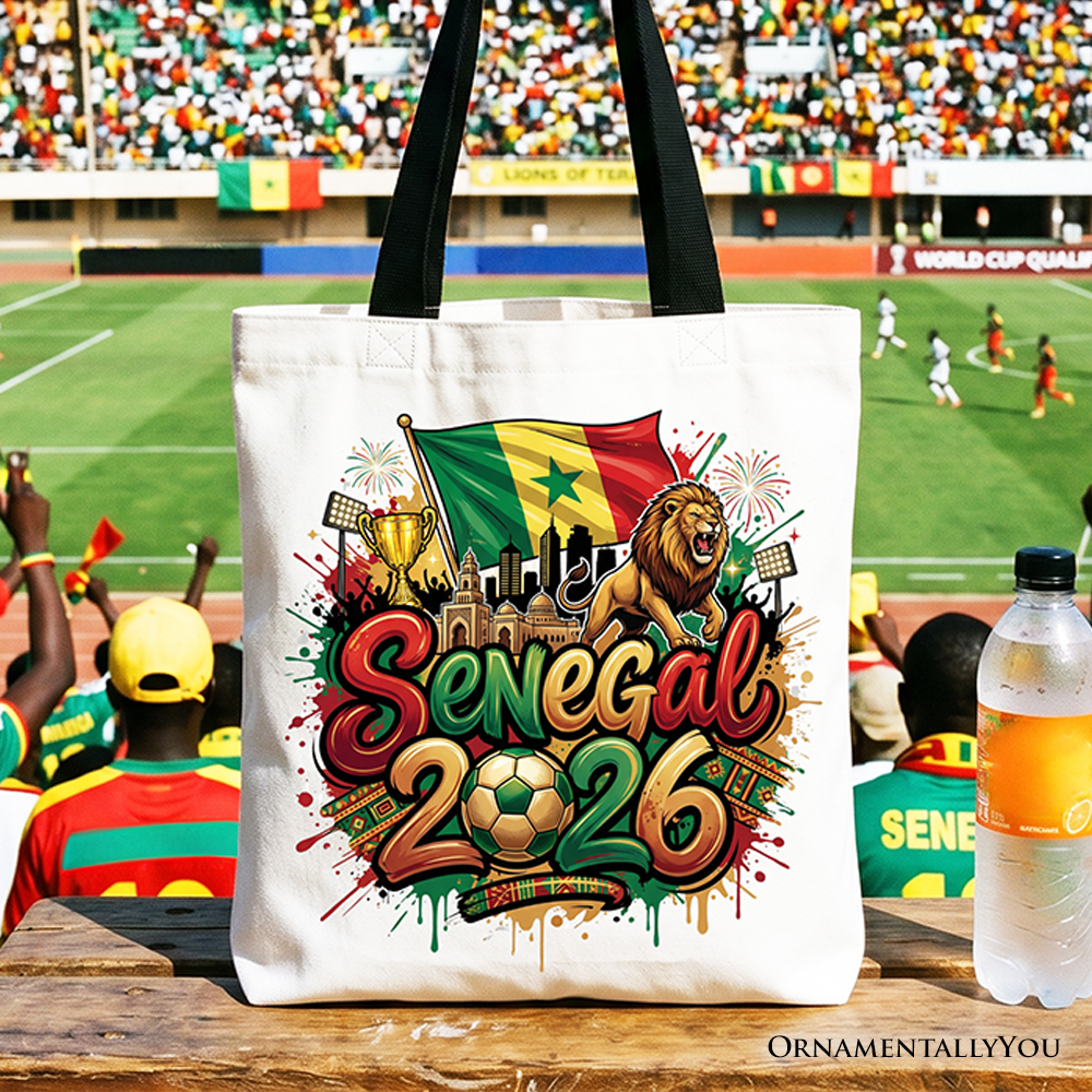 Senegal 2026 Soccer Cup Global Championship Tote Bag, Fans Football Gift Shopper