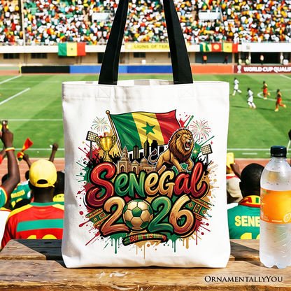 Senegal 2026 Soccer Cup Global Championship Tote Bag, Fans Football Gift Shopper