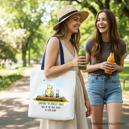 Sentimental Heartwarming Winnie-the-Pooh Quote Tote Bag, 1926 A.A. Milne Small Things Friendly Gift