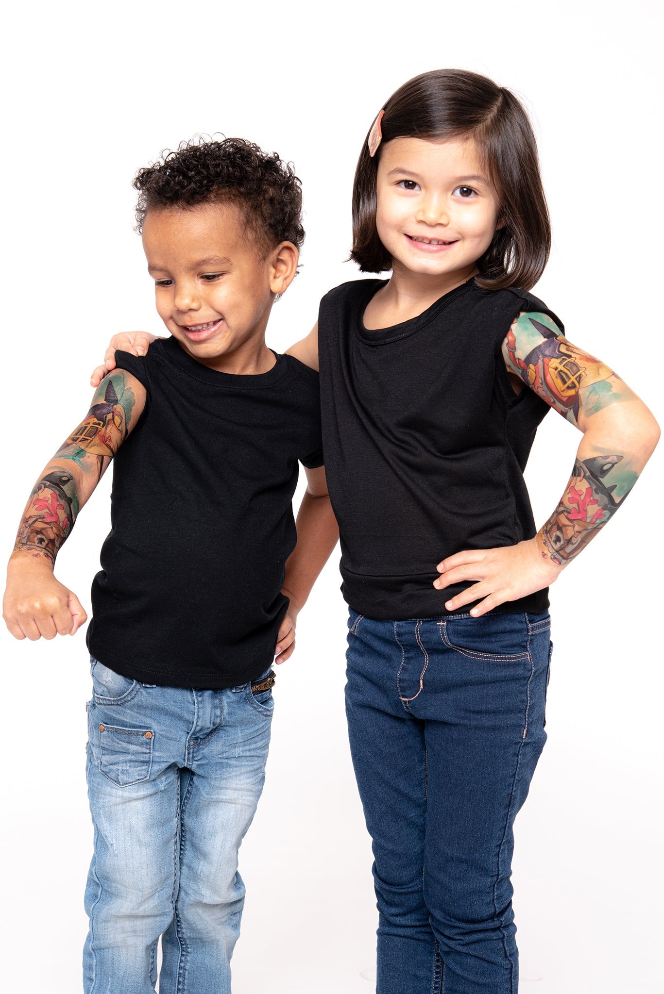 Shark Attack Full Sleeve Tattoo - Temporary Kids Tattoo Sleeve