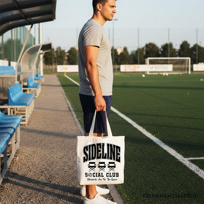 Sideline Social Club Soccer Tote Bag, Weekends Are for the Soccer Game Day Sports Gift Shopper