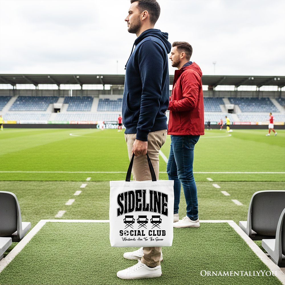 Sideline Social Club Soccer Tote Bag, Weekends Are for the Soccer Game Day Sports Gift Shopper