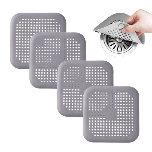 Silicone Drain Hair Catcher – Square Sink Strainer with Suction