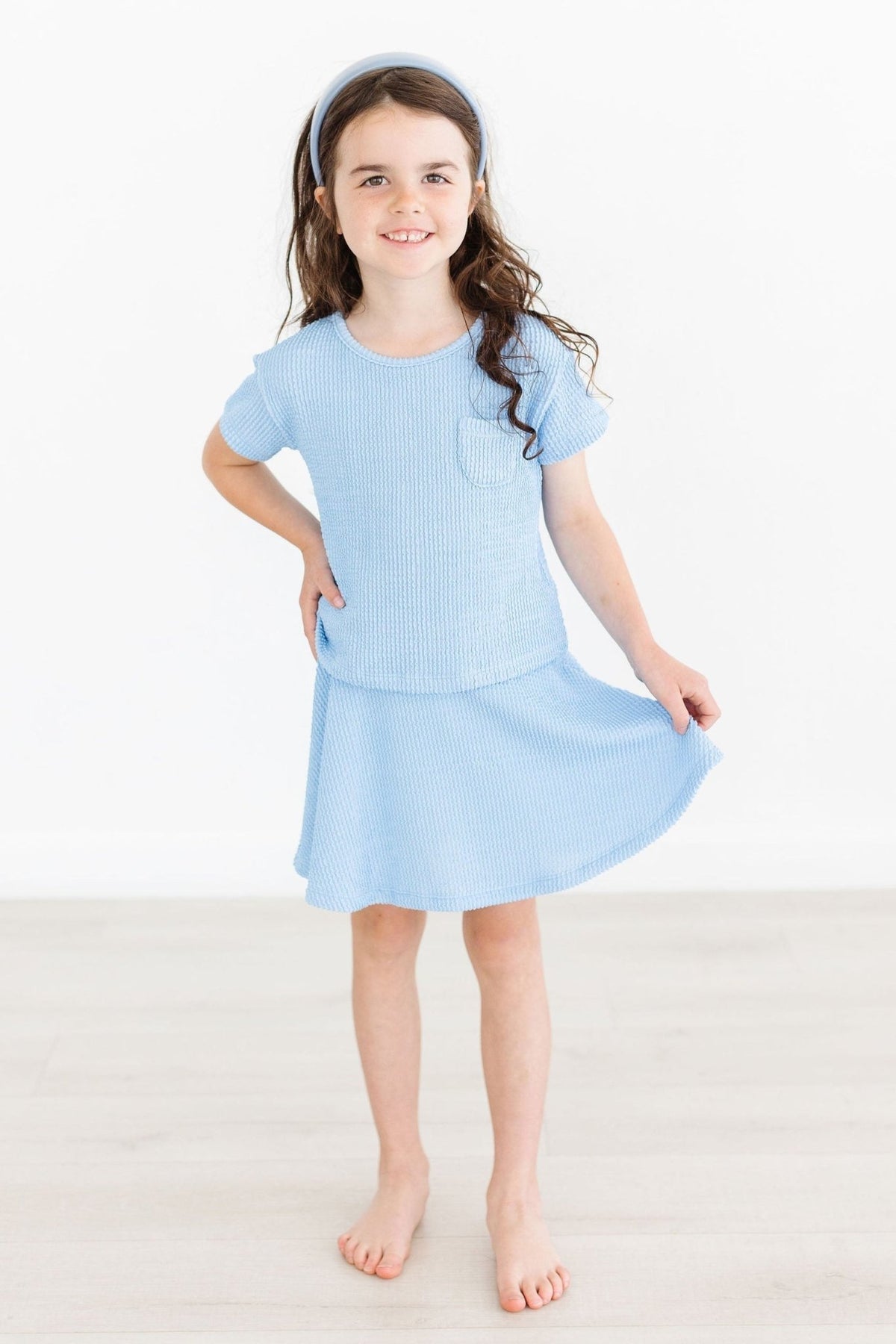 Sky Blue Scrunchy Twirl Skort