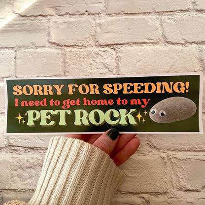Sorry for Speeding! I Need to Get Home to My Pet Rock