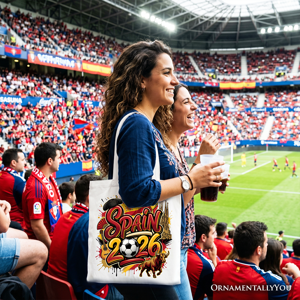Spain 2026 Soccer Cup Global Championship Tote Bag, Fans Football Gift Shopper