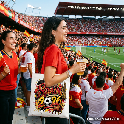 Spain 2026 Soccer Cup Global Championship Tote Bag, Fans Football Gift Shopper
