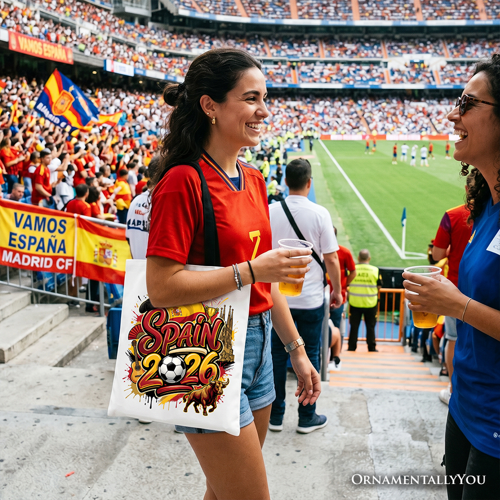 Spain 2026 Soccer Cup Global Championship Tote Bag, Fans Football Gift Shopper