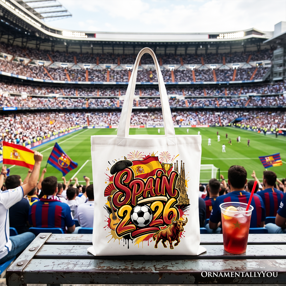 Spain 2026 Soccer Cup Global Championship Tote Bag, Fans Football Gift Shopper