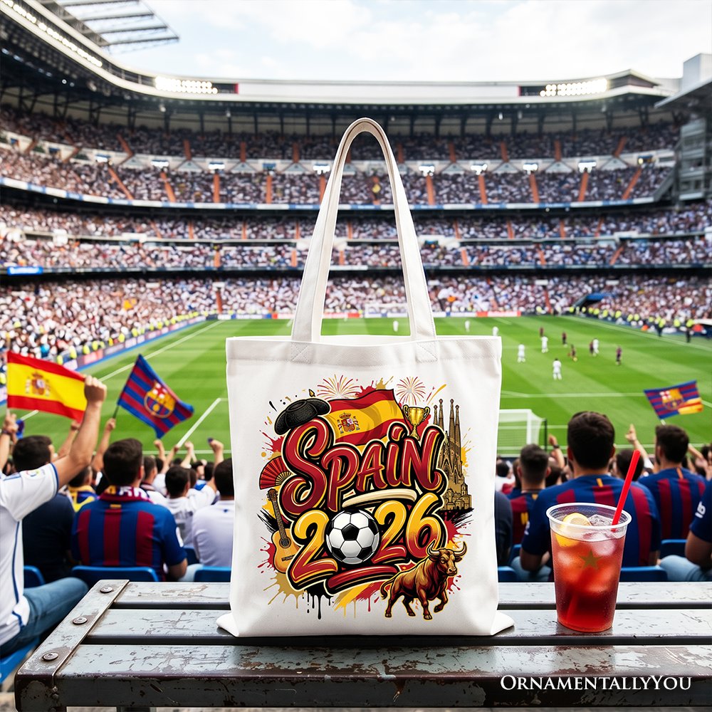 Spain 2026 Soccer Cup Global Championship Tote Bag, Fans Football Gift Shopper