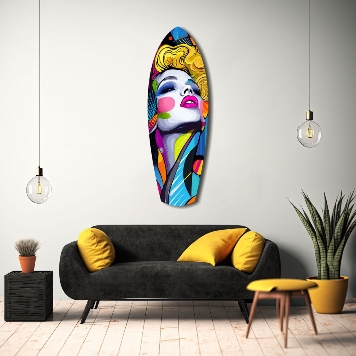 Vintage Woman Glass Wall Art