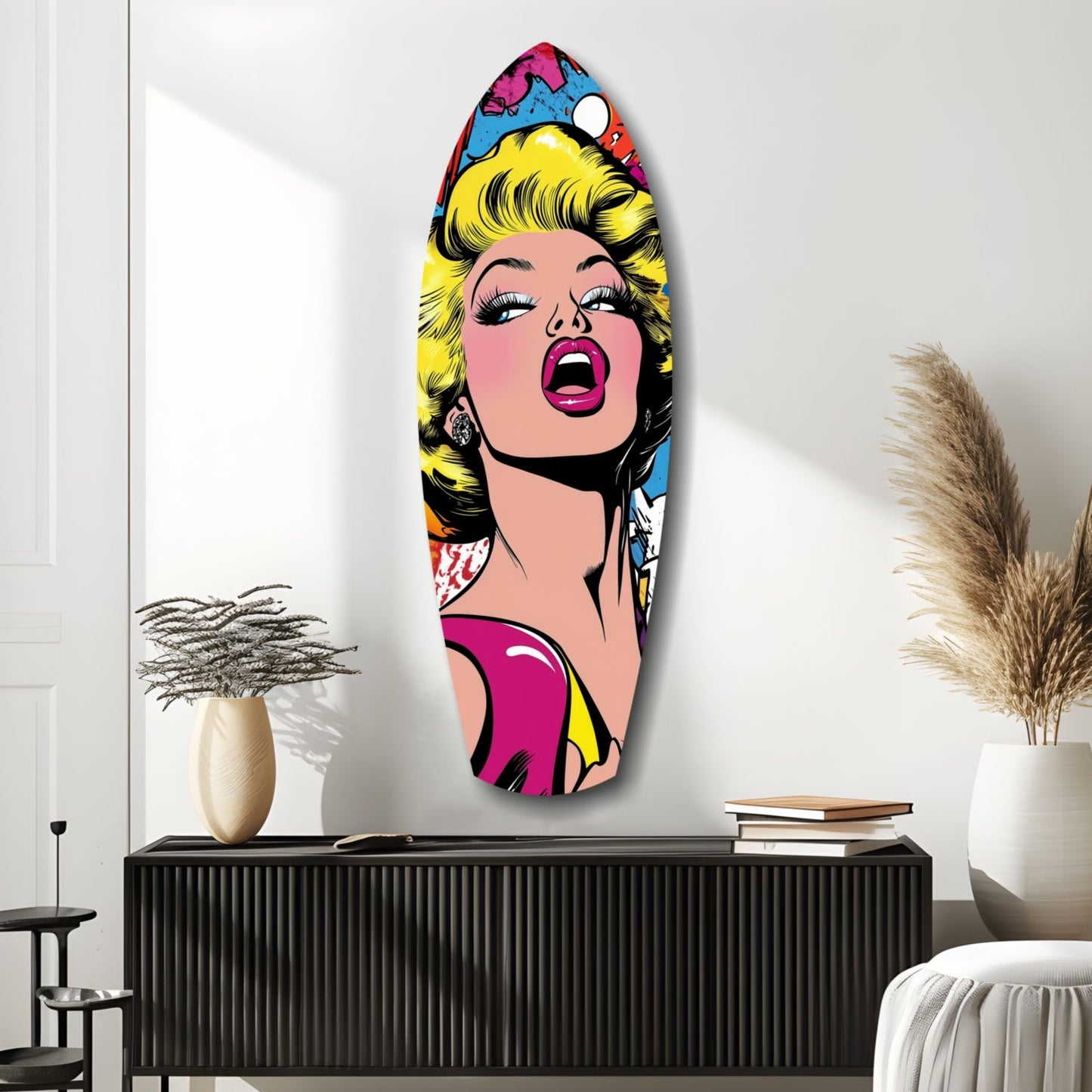Blonde Starlet Popart Glass Wall Art