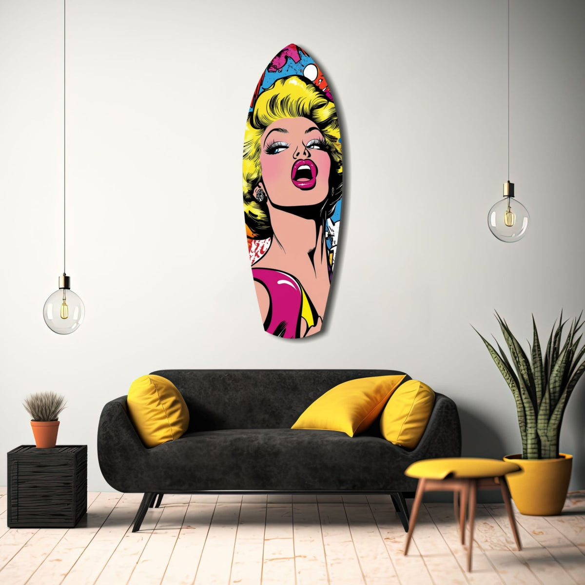 Blonde Starlet Popart Glass Wall Art