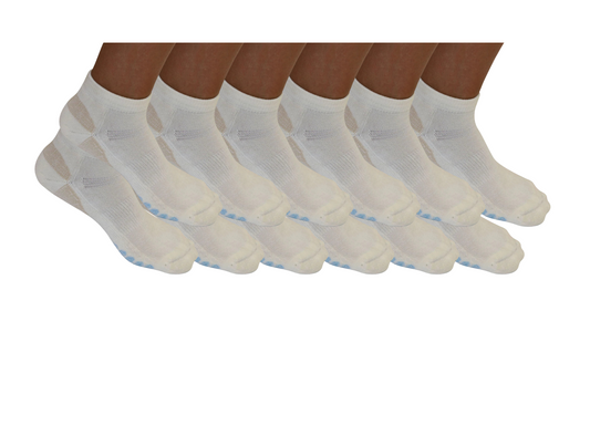 High Performance Anklet Bamboo Viscose Socks Unisex White Color - 12-pack - Shaketea