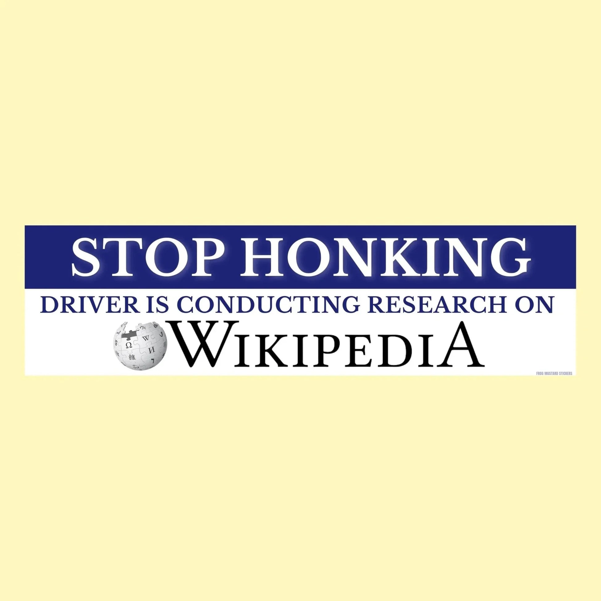 Stop Honking! Driver is Conducting Research on Wikipedia