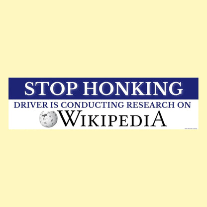 Stop Honking! Driver is Conducting Research on Wikipedia