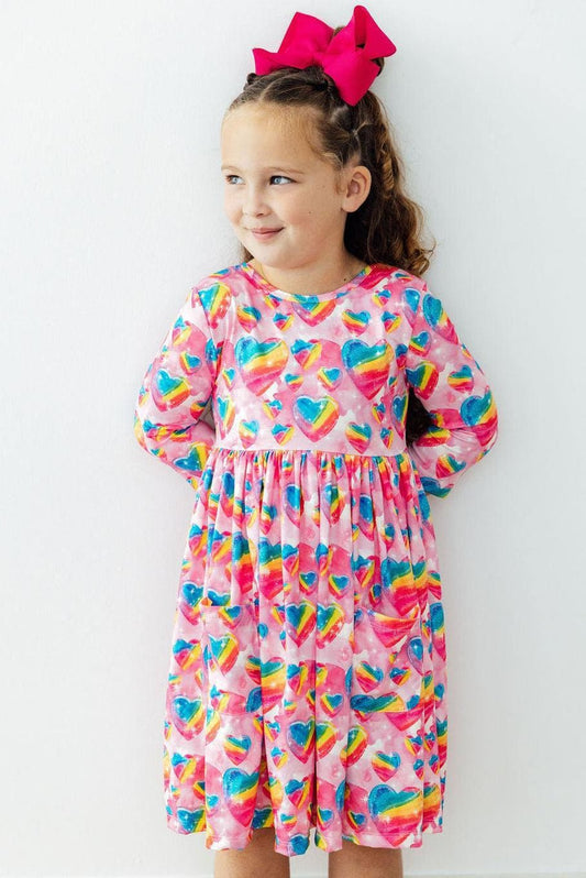 Sugar & Spice 3/4 Sleeve Pocket Twirl Dress