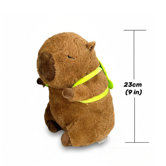 Cuddly Capybara Stuffed Animal with Playful Turtle Backpack