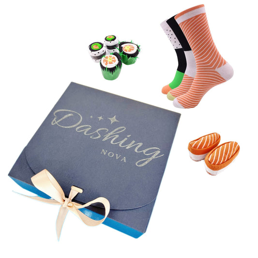 Sushi Socks 3 Pairs Holidays Funny Socks for Men Women with Gift Box