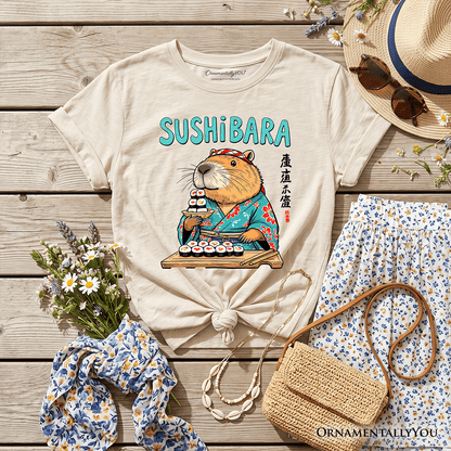 Sushibara Capybara Kids T-Shirt, Funny Sushi Animal Tee for Youth