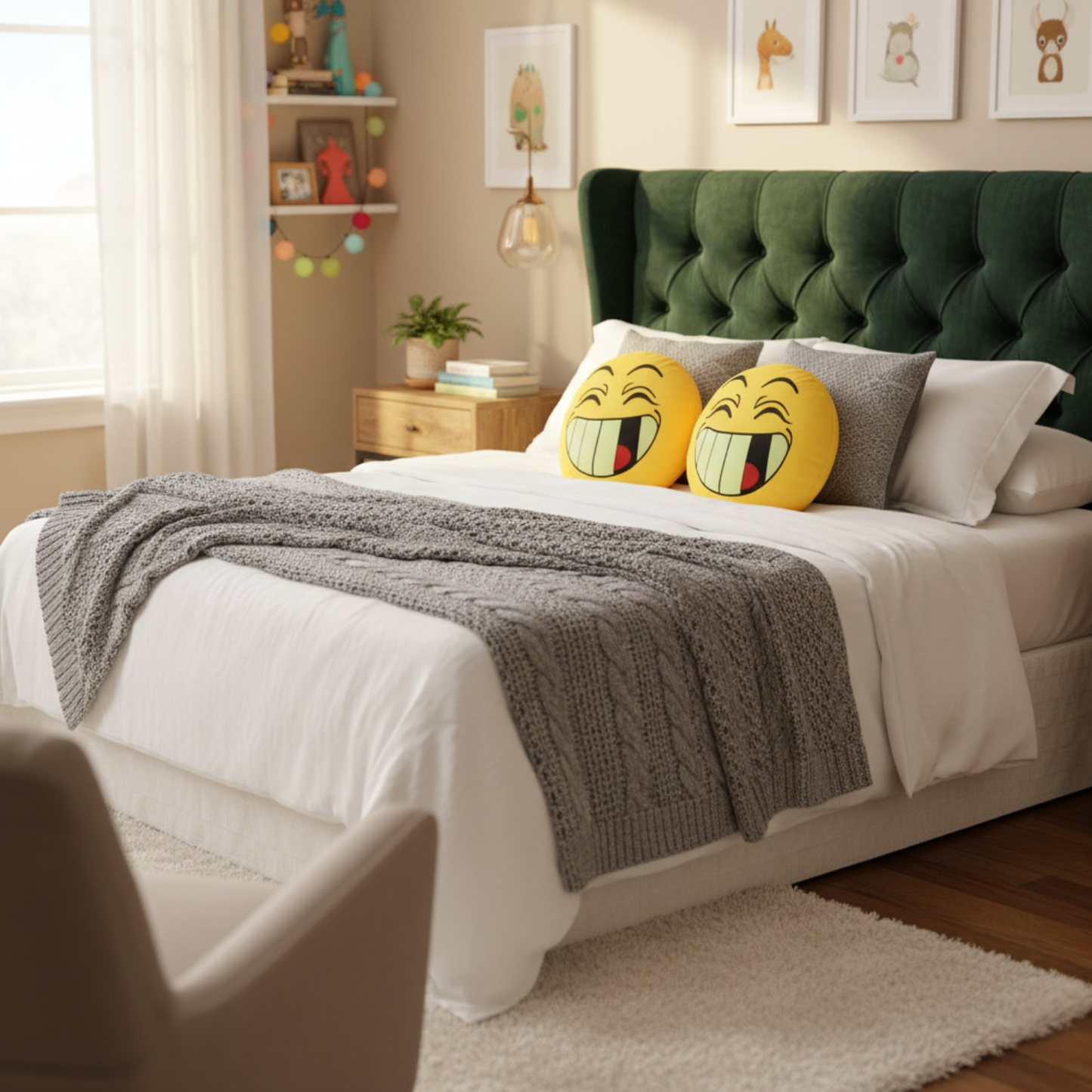 Tache Squishy Emoji Microbead Throw Pillow
