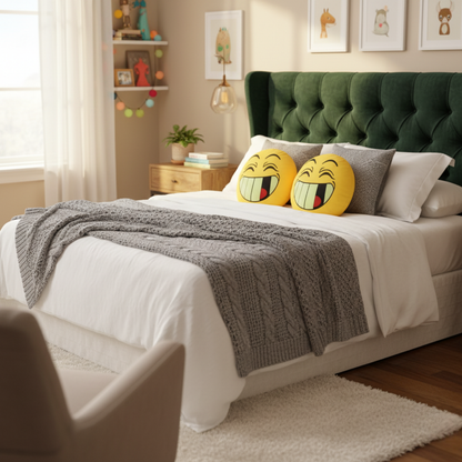 Tache Squishy Emoji Microbead Throw Pillow