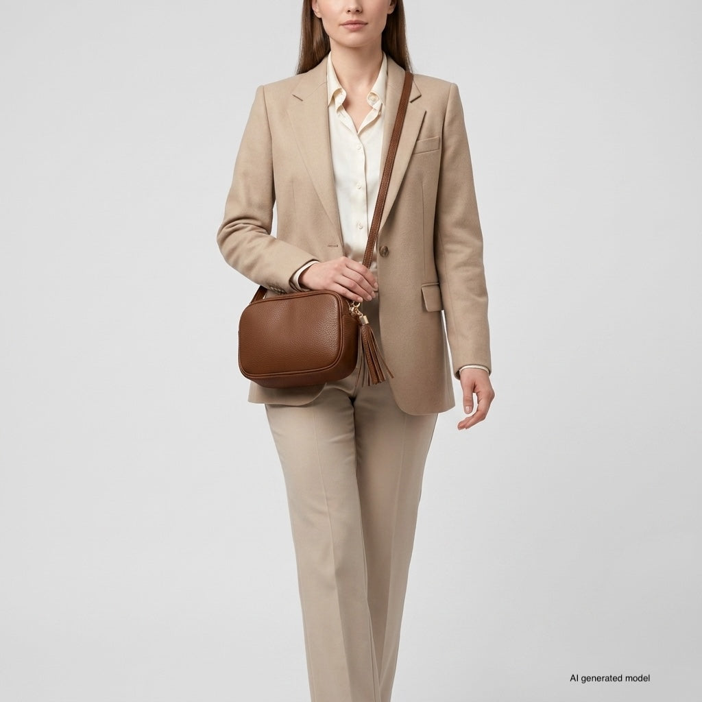 Italian Full-Grain Leather Crossbody Bag | Parma - Shaketea