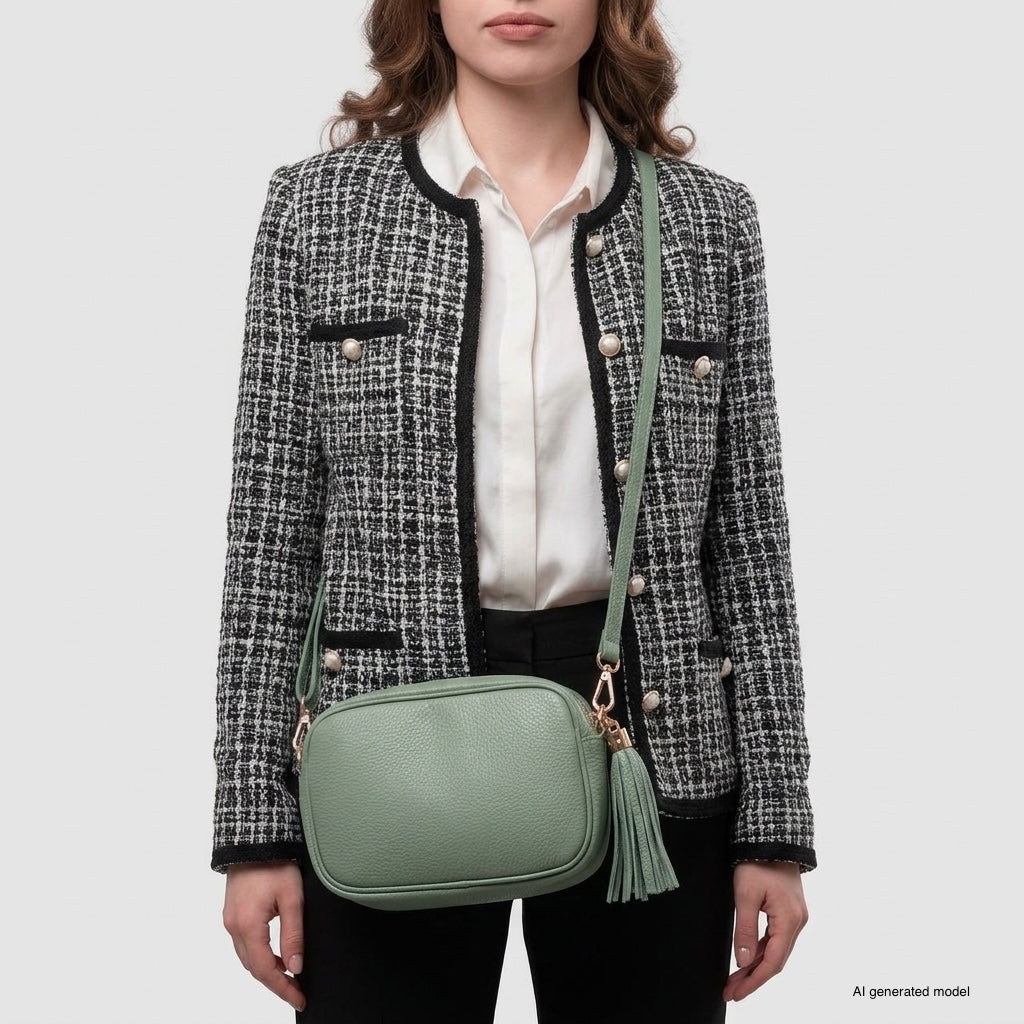 Italian Full-Grain Leather Crossbody Bag | Parma - Shaketea