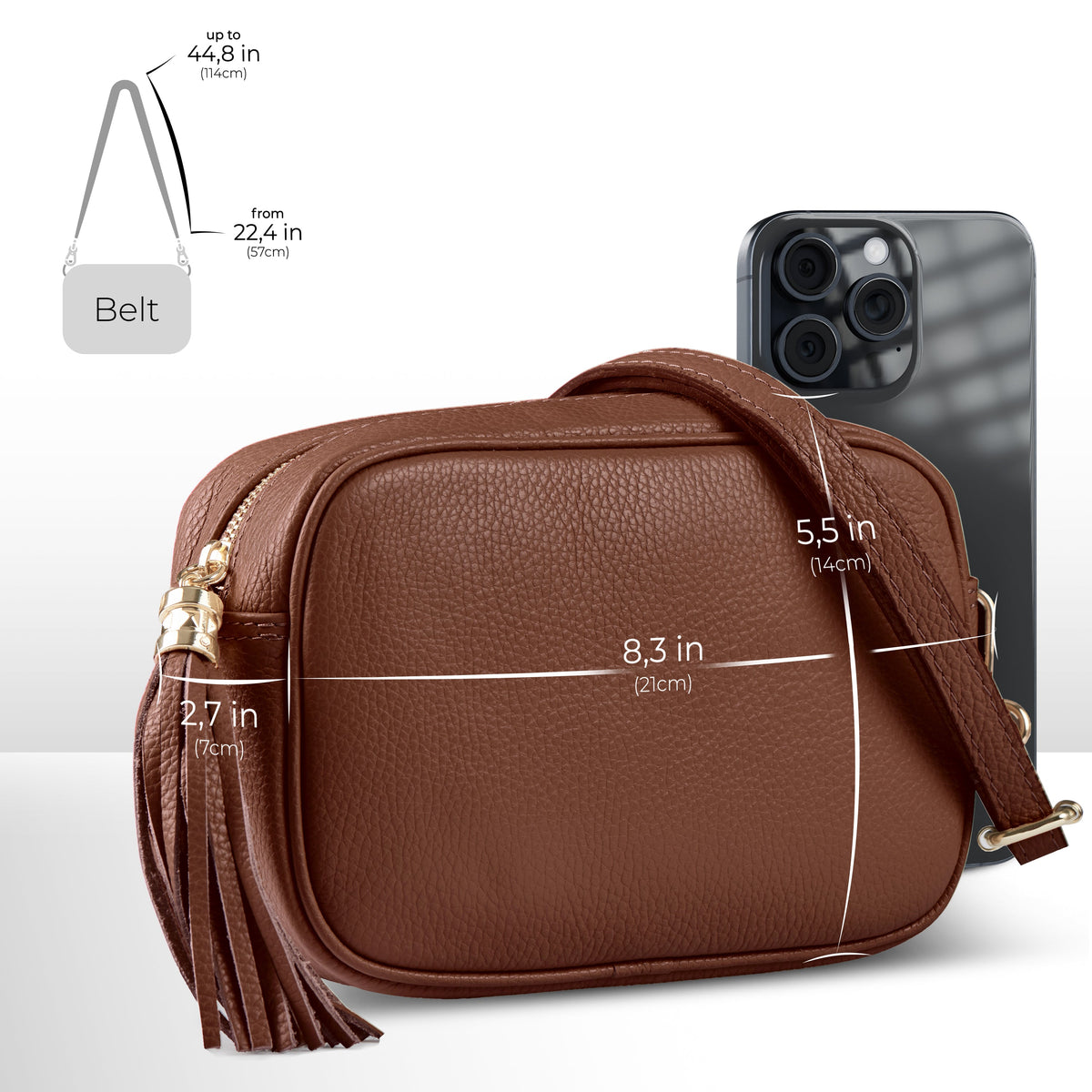 Italian Full-Grain Leather Crossbody Bag | Parma - Shaketea