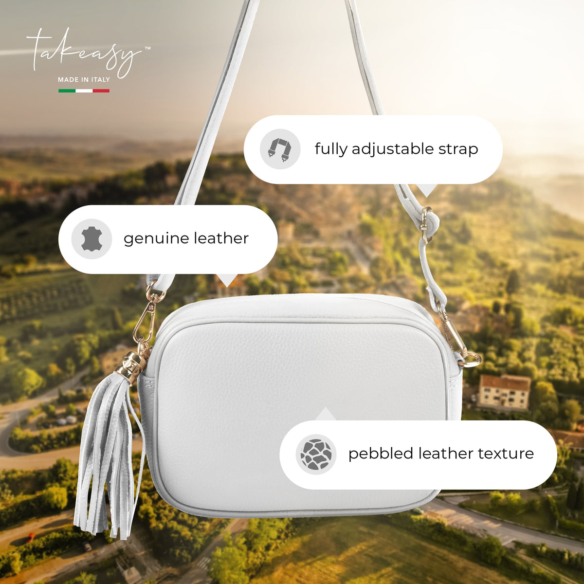 Italian Full-Grain Leather Crossbody Bag | Parma - Shaketea