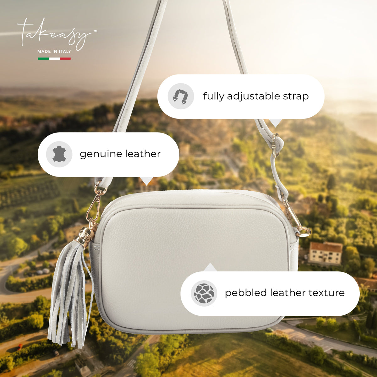 Italian Full-Grain Leather Crossbody Bag | Parma - Shaketea