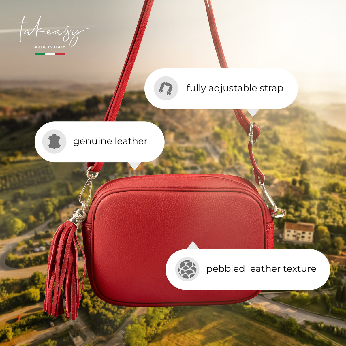 Italian Full-Grain Leather Crossbody Bag | Parma - Shaketea