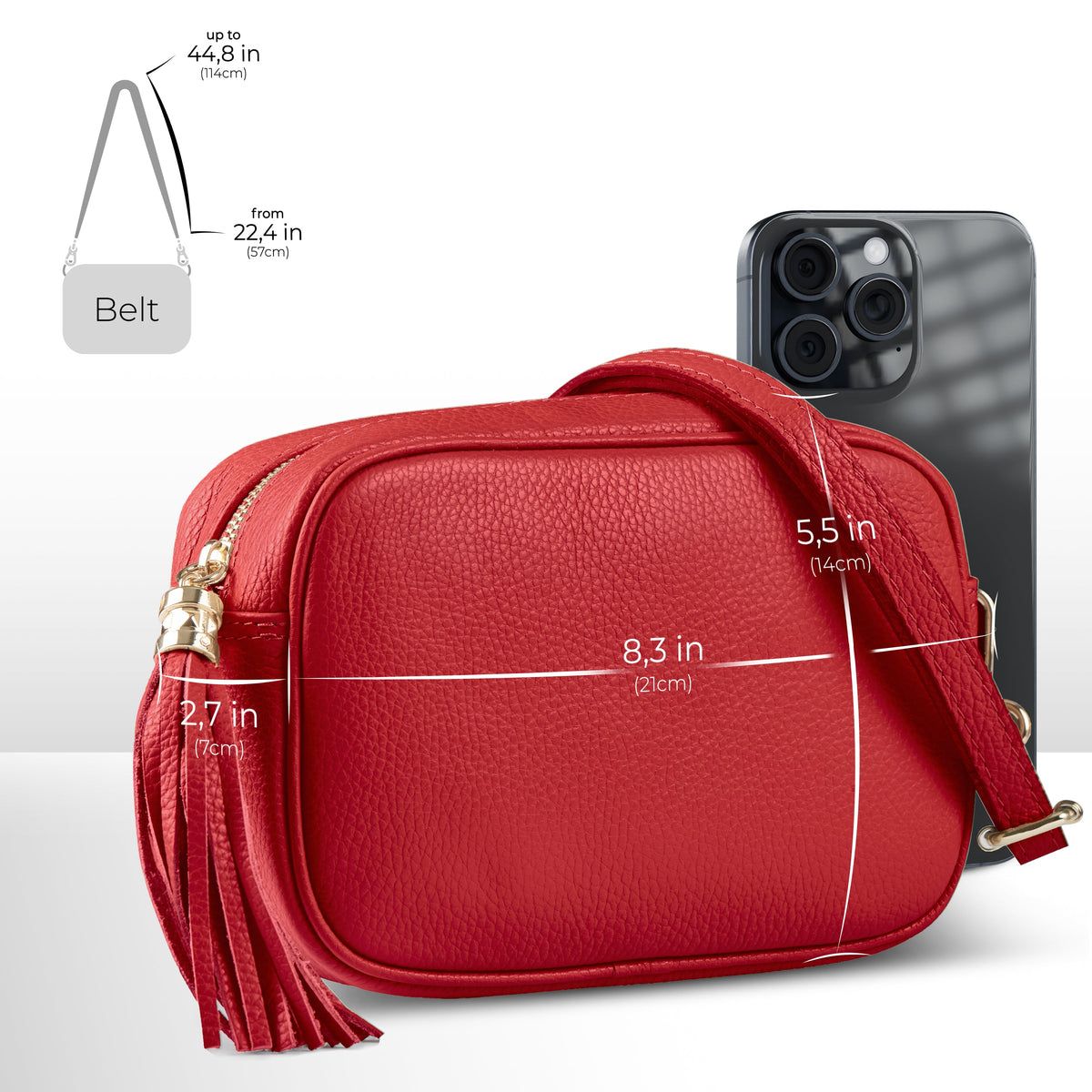 Italian Full-Grain Leather Crossbody Bag | Parma - Shaketea