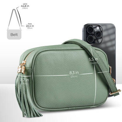 Italian Full-Grain Leather Crossbody Bag | Parma - Shaketea