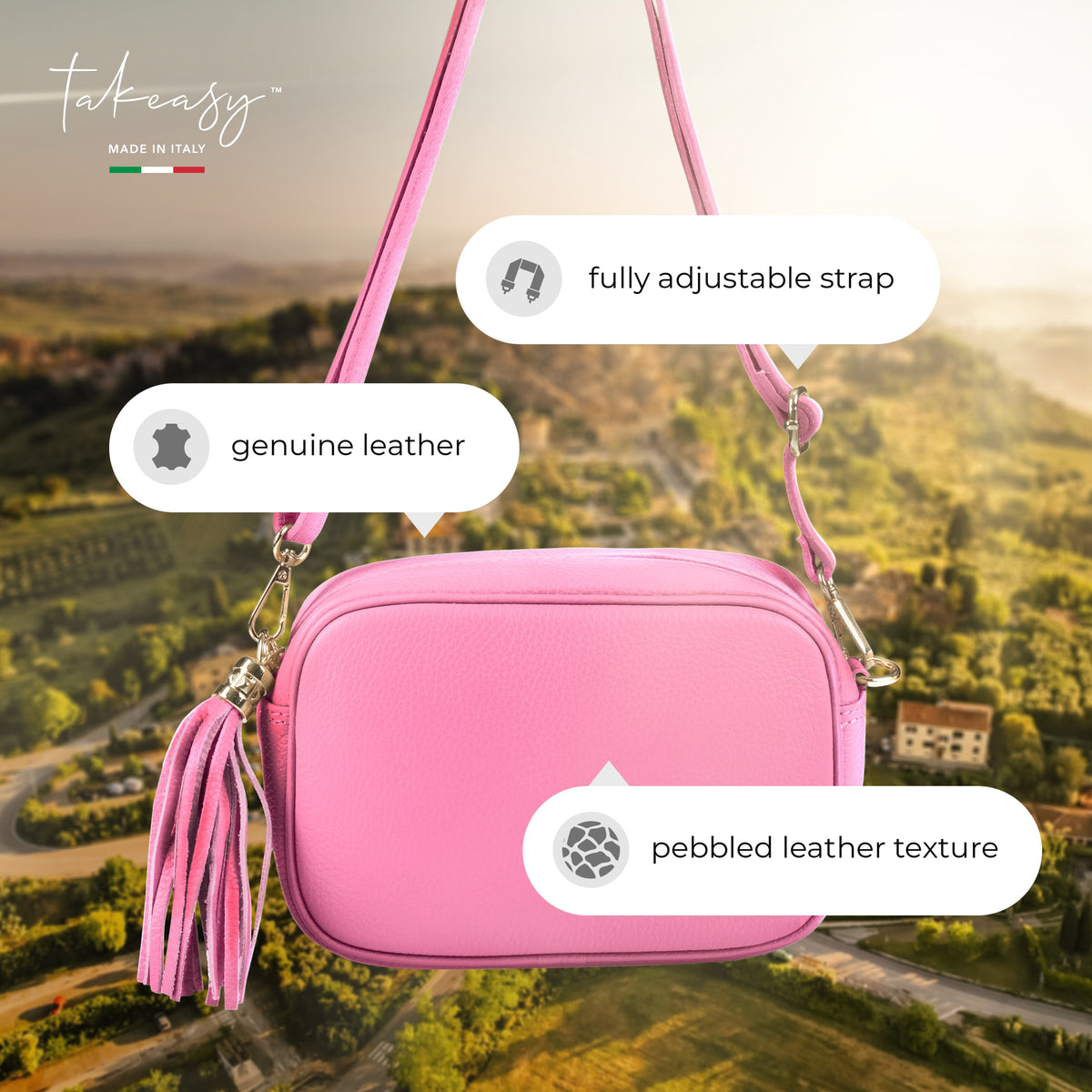 Italian Full-Grain Leather Crossbody Bag | Parma - Shaketea