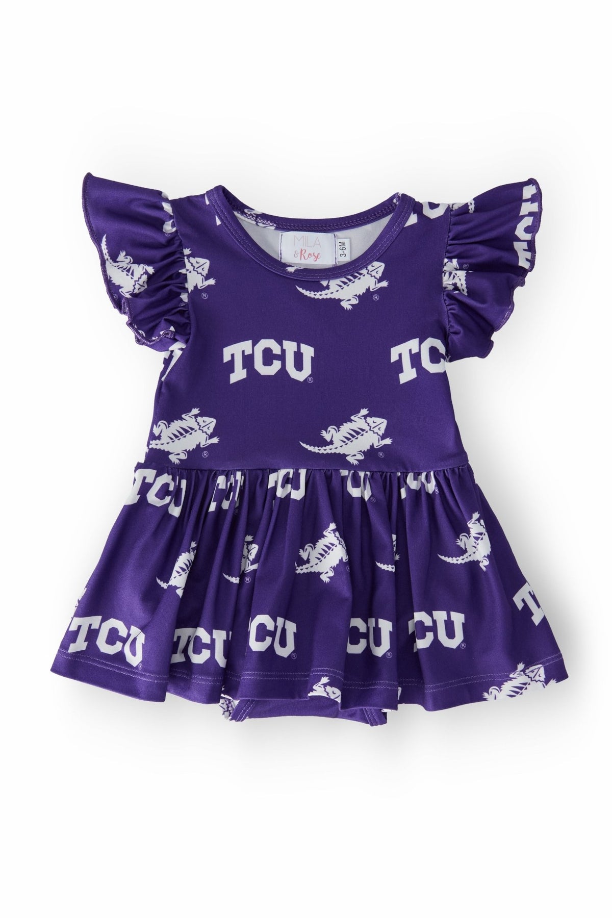 TCU Purple Frog S/S Flutter Twirl Bodysuit