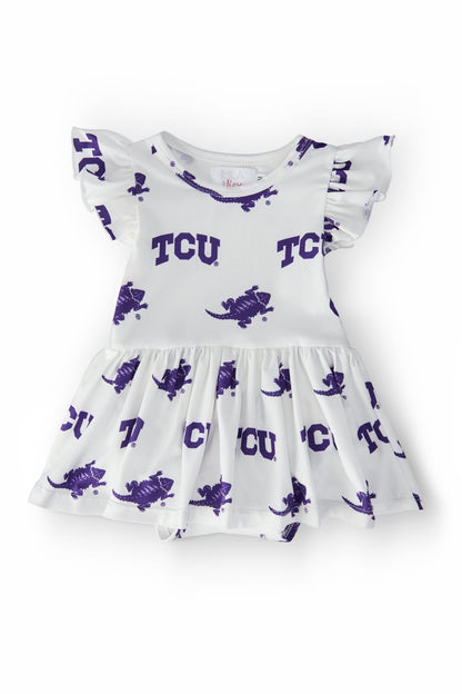 TCU White Frog S/S Flutter Twirl Bodysuit