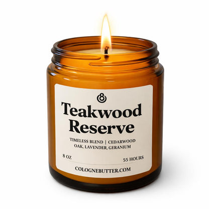Teakwood Reserve - The Luxury Teakwood, Cedarwood & Lavender Scented Candle for Elegant Home Decor, Deep Relaxation | Cologne Butter