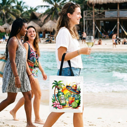 Tequila Cheaper Than Therapy Cinco De Mayo Tote Bag, Funny Beach Drink Gift Shopper
