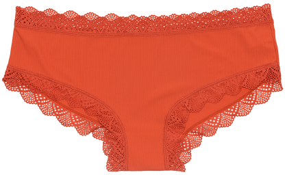 Pretty Red Lace-Trim Hipster – Silky & Flattering S–XL
