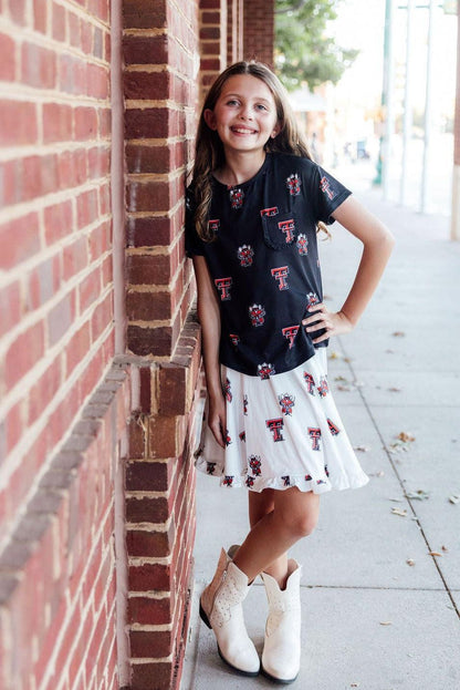 Texas Tech White Raider Red Twirl Skort