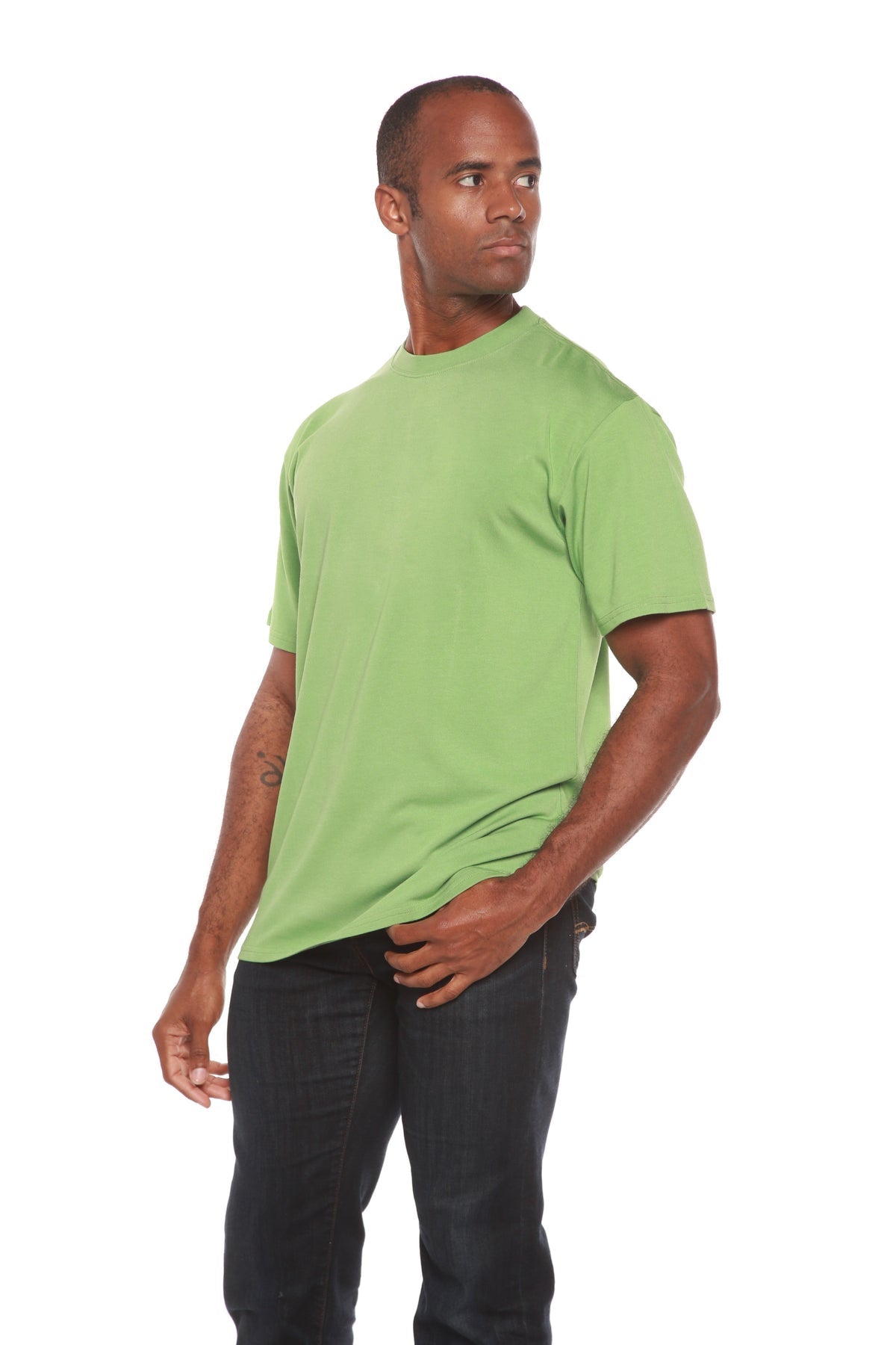 Clearance Men's Bamboo Short Sleeve Contrast Stitch T-Shirt - Shaketea