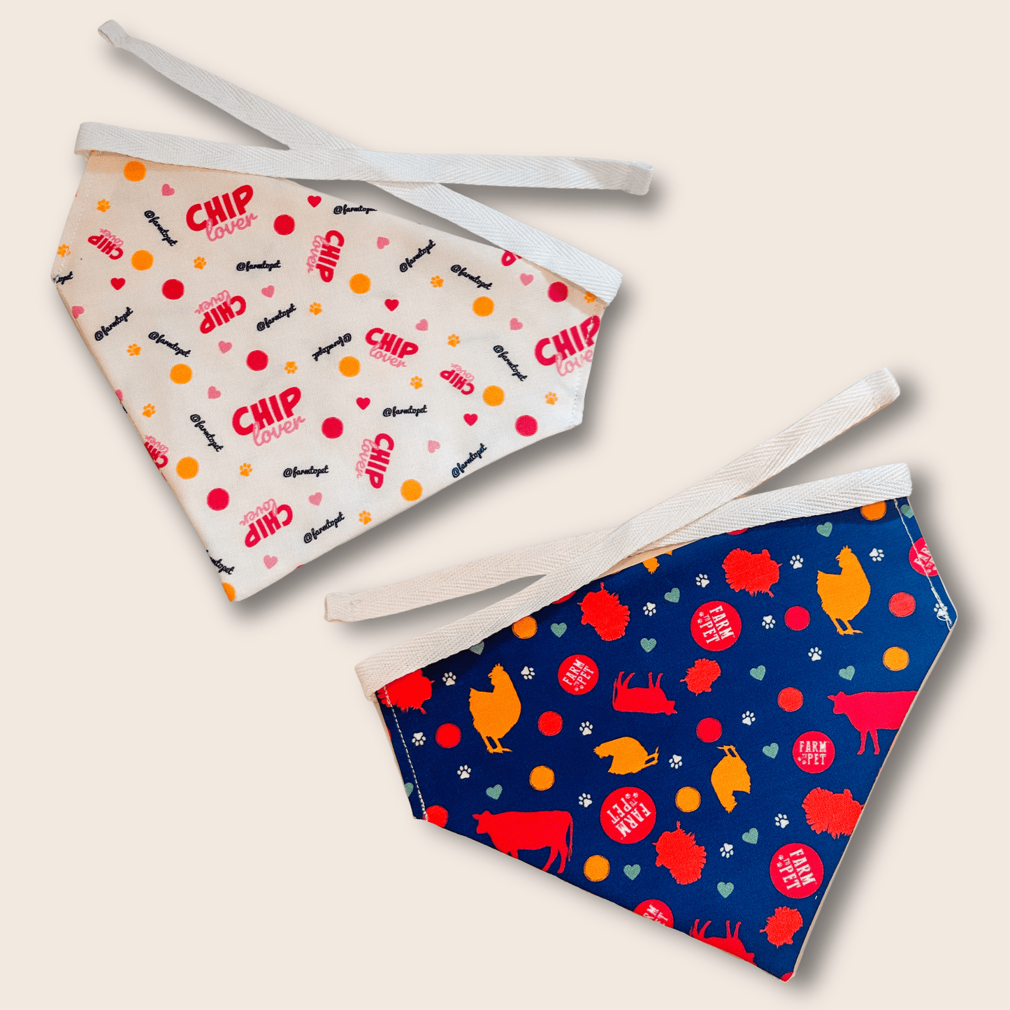 Tie-on Dog Bandana | Adjustable String-tie Bandana for Dogs and Cats