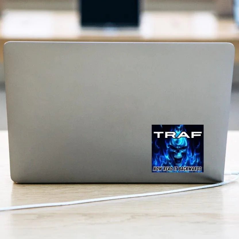 TRAF, Now Read it Backwards - Square 4" Sticker